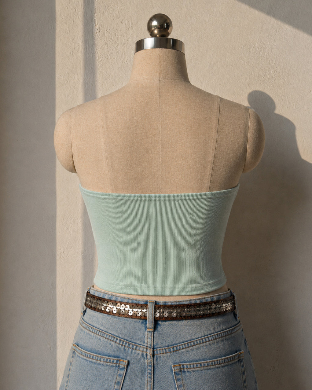 BITE ME THEN PADDED MINT GREEN BANDEAU TOP