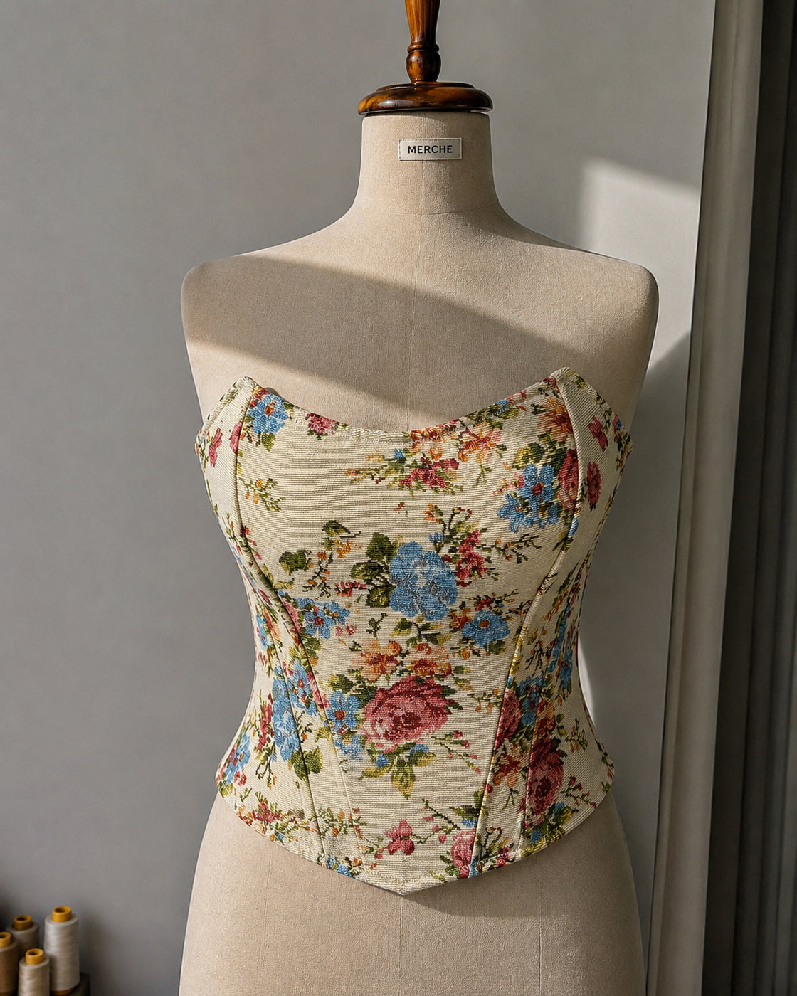 JUST BECAUSE FLORAL JACQUARD CORSET