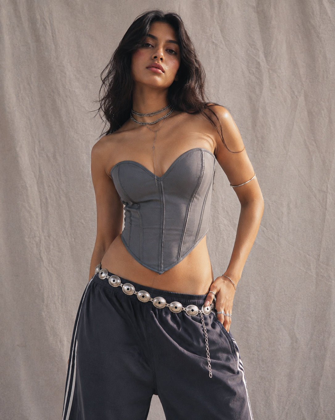 BRAT ENERGY BONING GREY CORSET