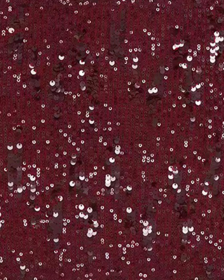 LOVE AND ANXIETY BURGUNDY SEQUIN EMBELLISHED MINI SKIRT