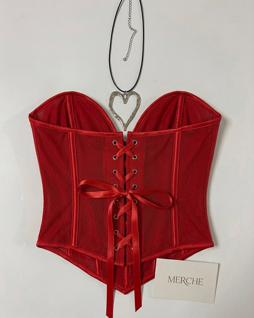 HOWDIE BABY FIRE RED SWEETHEART CORSET
