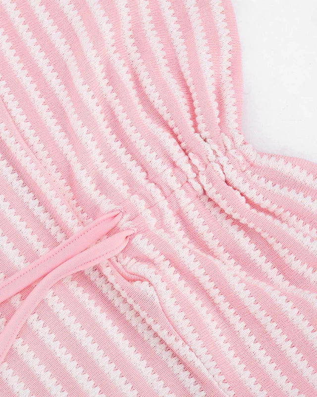 TROUBLEMAKER KNITTED PINK BANDEAU TOP