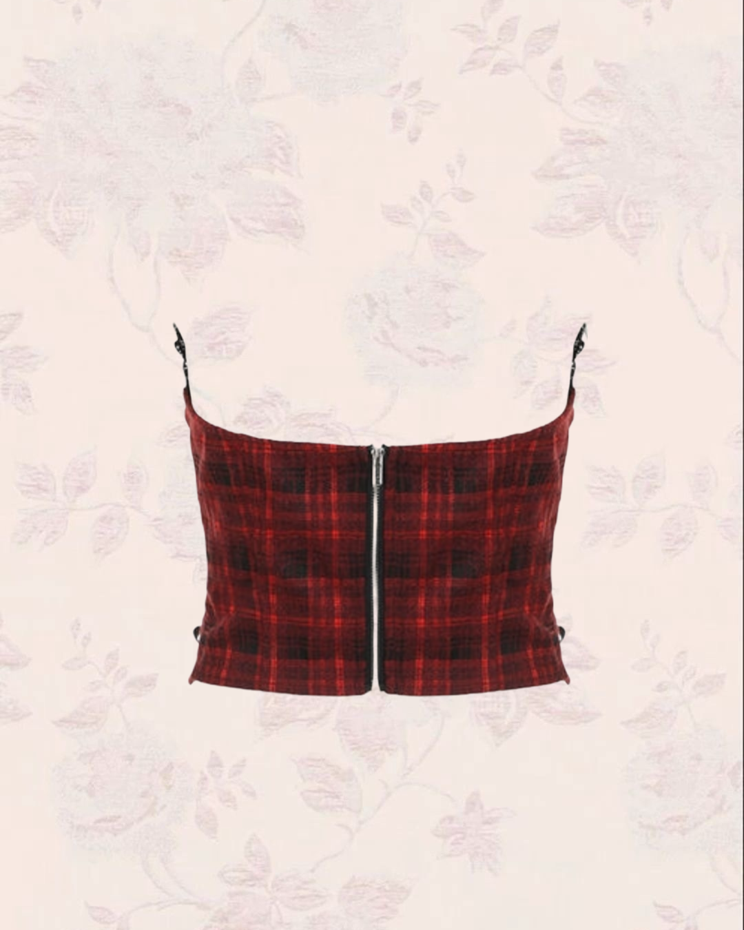 SHOOTING STARS PLAID BANDEAU TOP