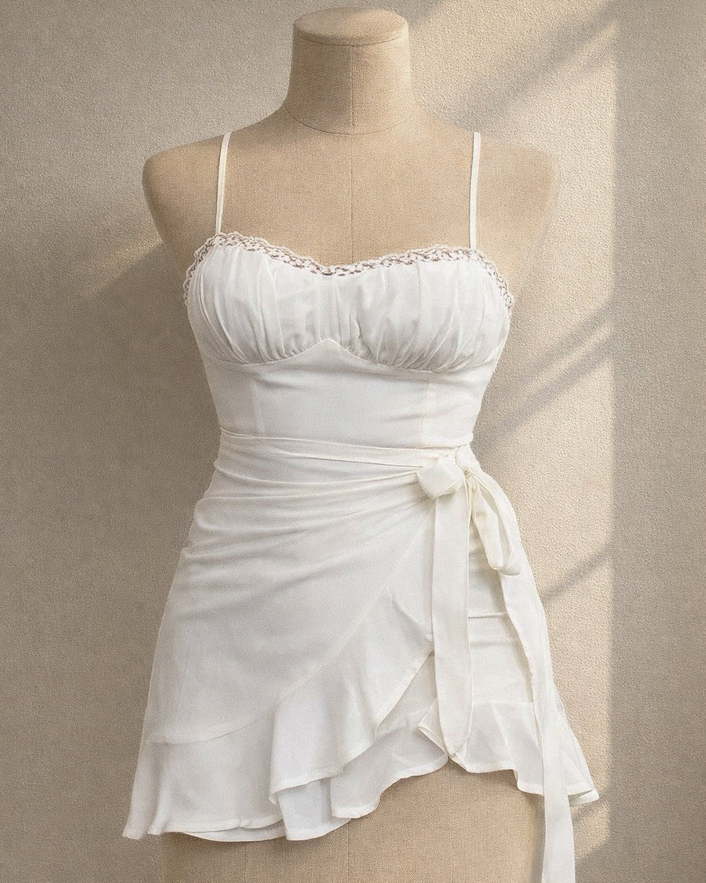 BAYSHORE WHITE WRAP DRESS