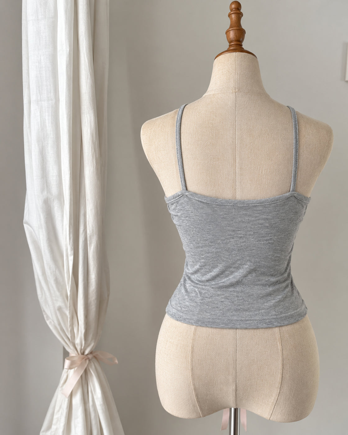 CROSS MY HEART CROSSFRONT GREY TOP