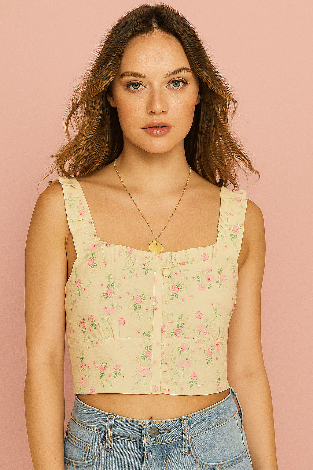 POETRY IN PETALS FLORAL CAMI TOP