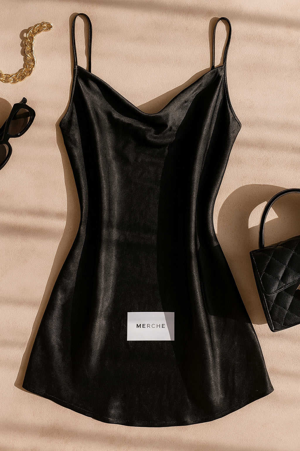 HYPE GIRL SATIN BLACK LUXE DRESS