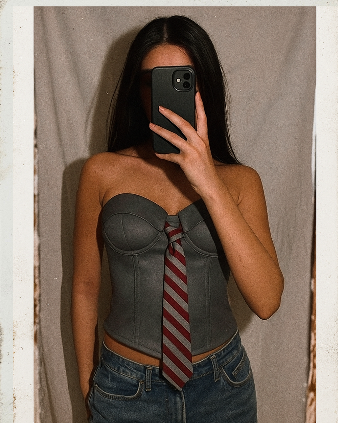 BOARDROOM BADDIE LUXE GREY CORSET