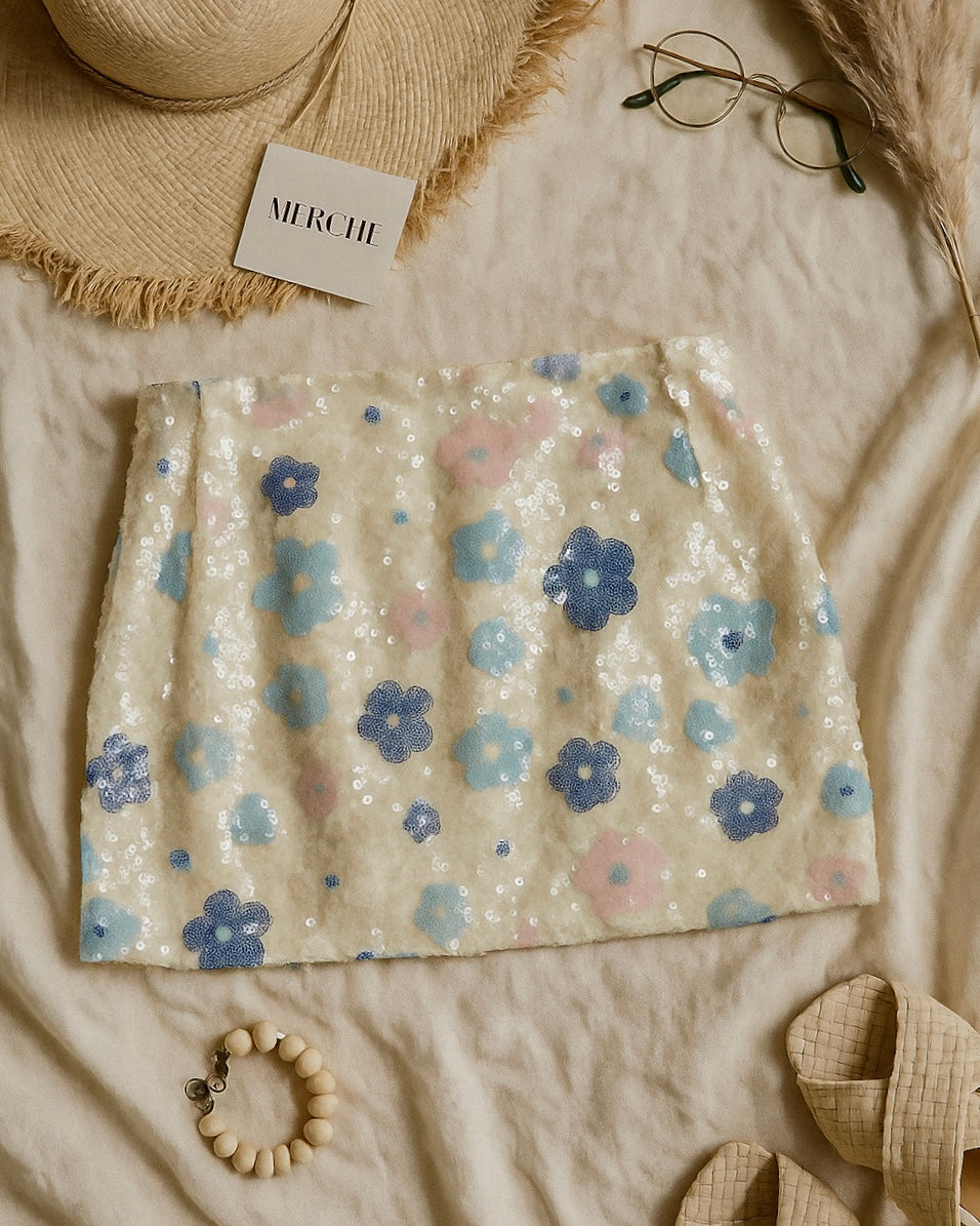 THE AUDACITY SEQUIN EMBELLISHED MINI SKIRT