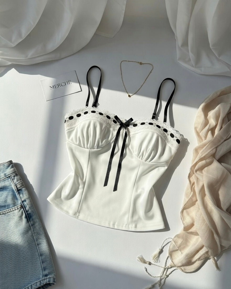 MINE AND YOURS WHITE CAMI TOP