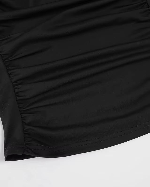 EXPLORE VICES BLACK RUCHED TOP