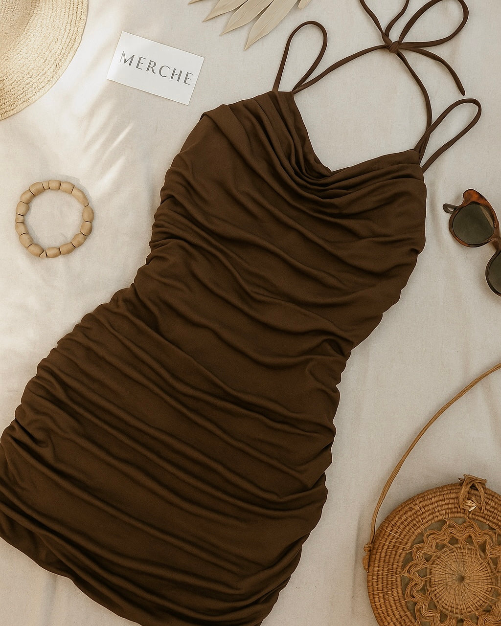 SO FLY RUCHED HALTERNECK DRESS