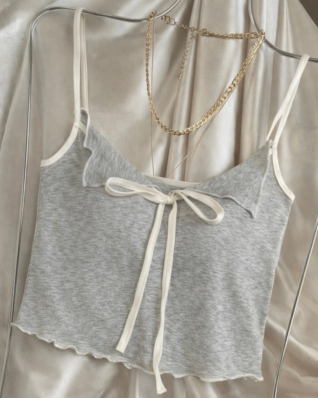 NEVER FRIENDS GREY CAMI TOP