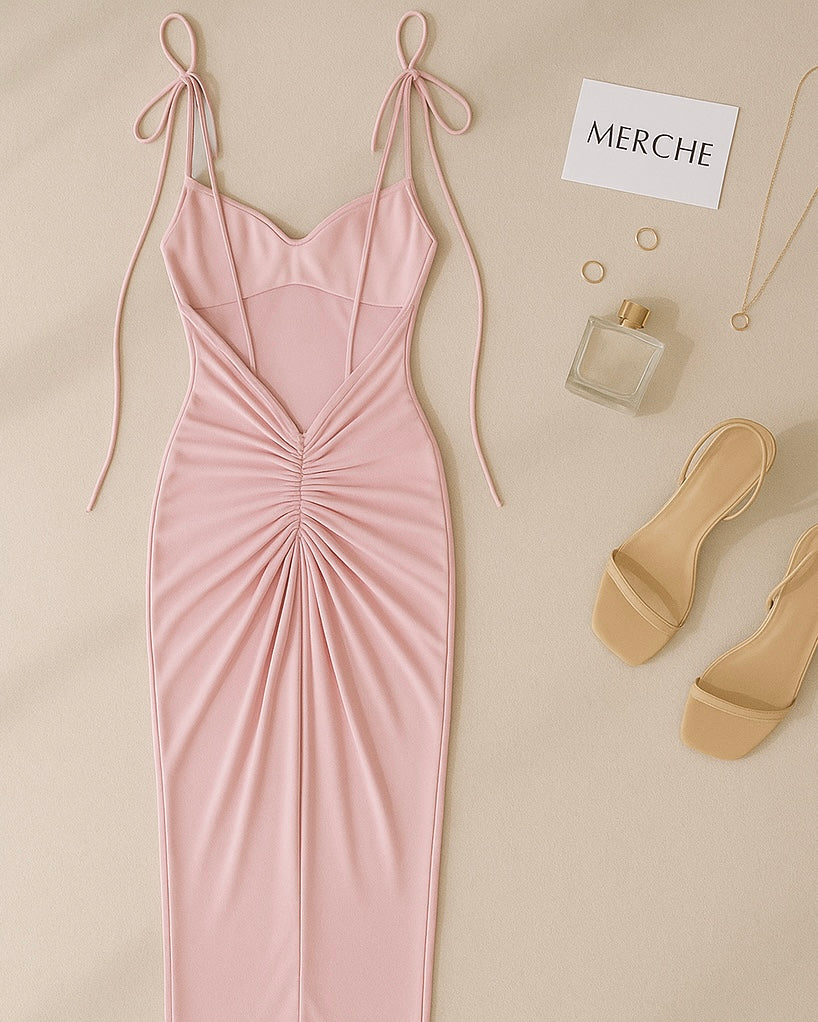 SUNSET WALKS DEEP-BACK MAXI DRESS