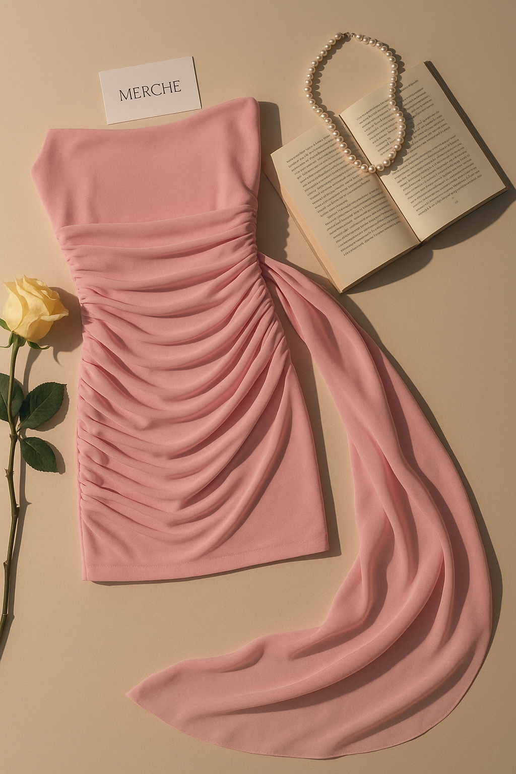SHOWGIRL FIT PASTEL PINK SASH DETAIL DRESS