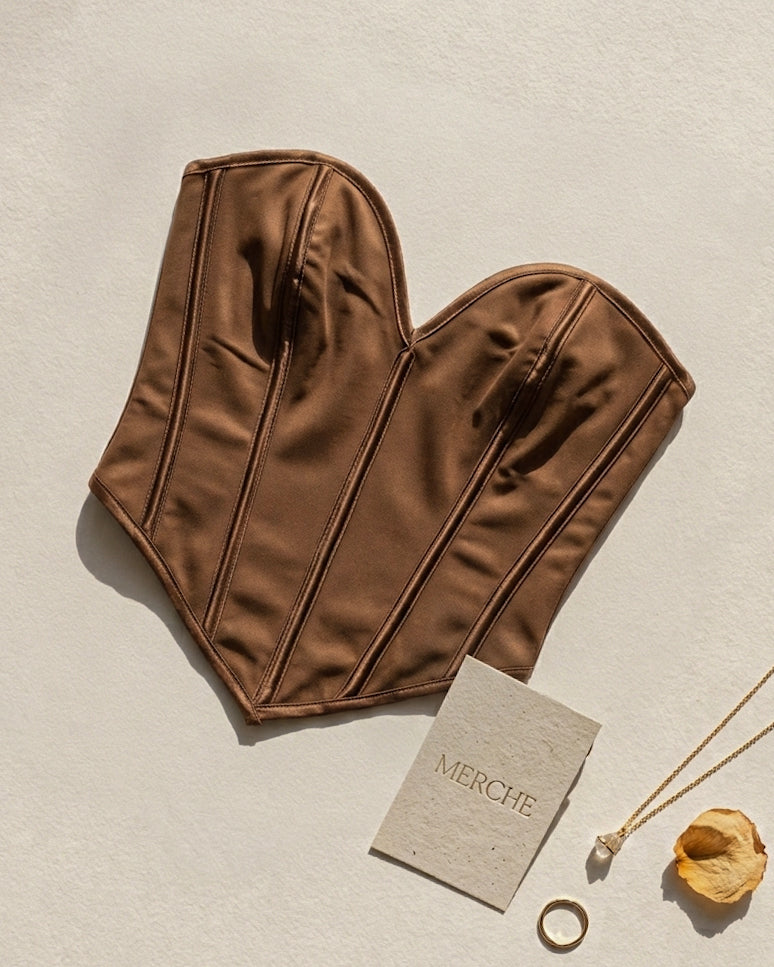 BRAT ENERGY BONING BROWN CORSET