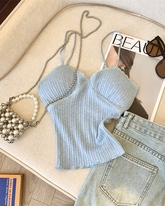 TRUST ISSUES PADDED BLUE CAMI TOP