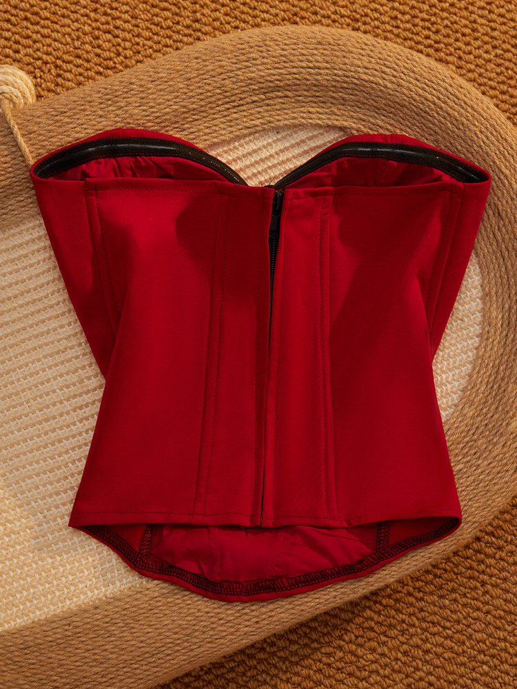 MINE OR YOURS RED LUXE BONING CORSET