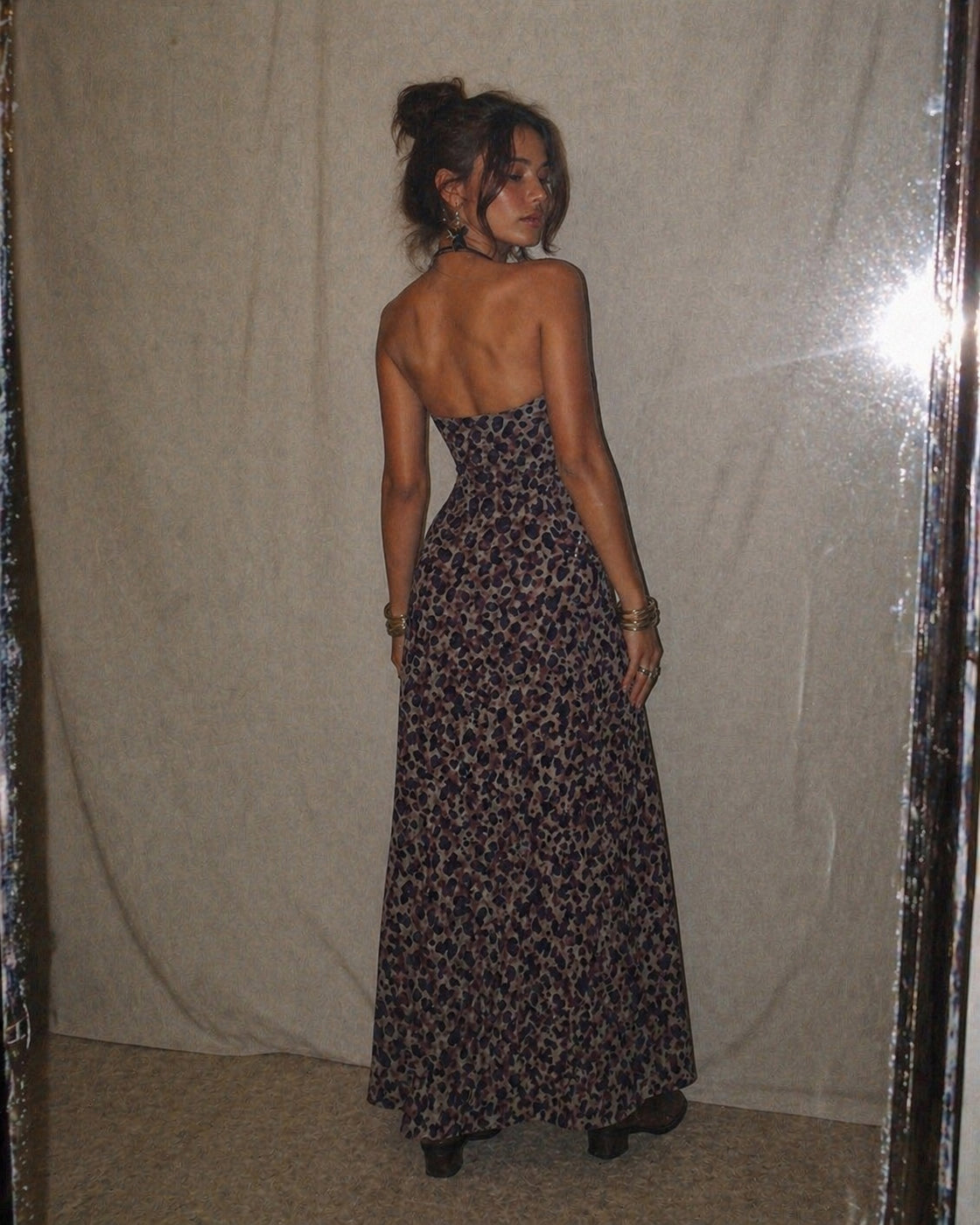 MIAMI CALLS STRAPLESS SIDE-SLIT MAXI DRESS