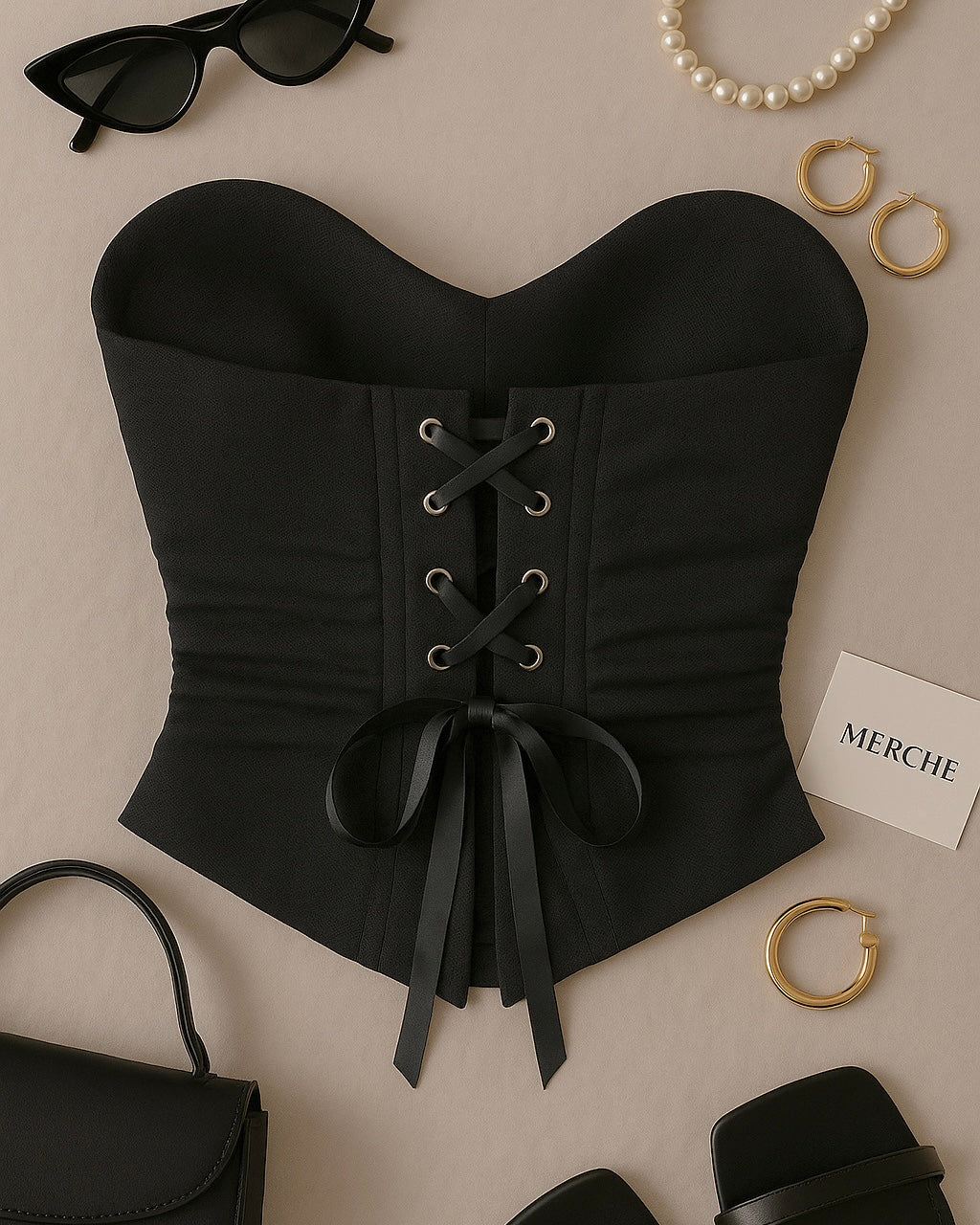 WICKED GAME MESH BONING DETAIL BLACK CORSET