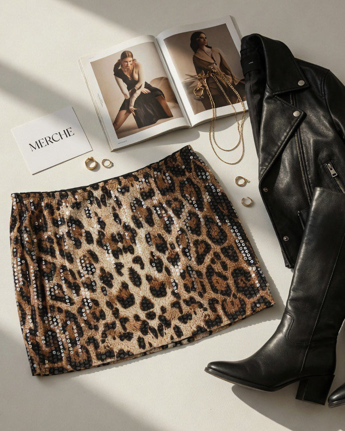 BITE ME SEQUIN DETAIL MINI SKIRT