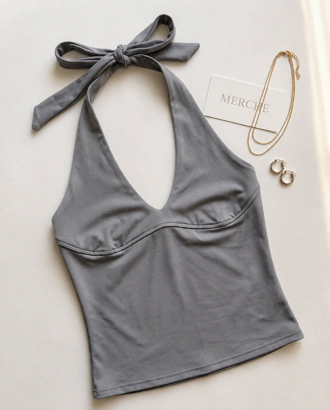 SILVER SCREEN GLAMOUR HALTERNECK TOP