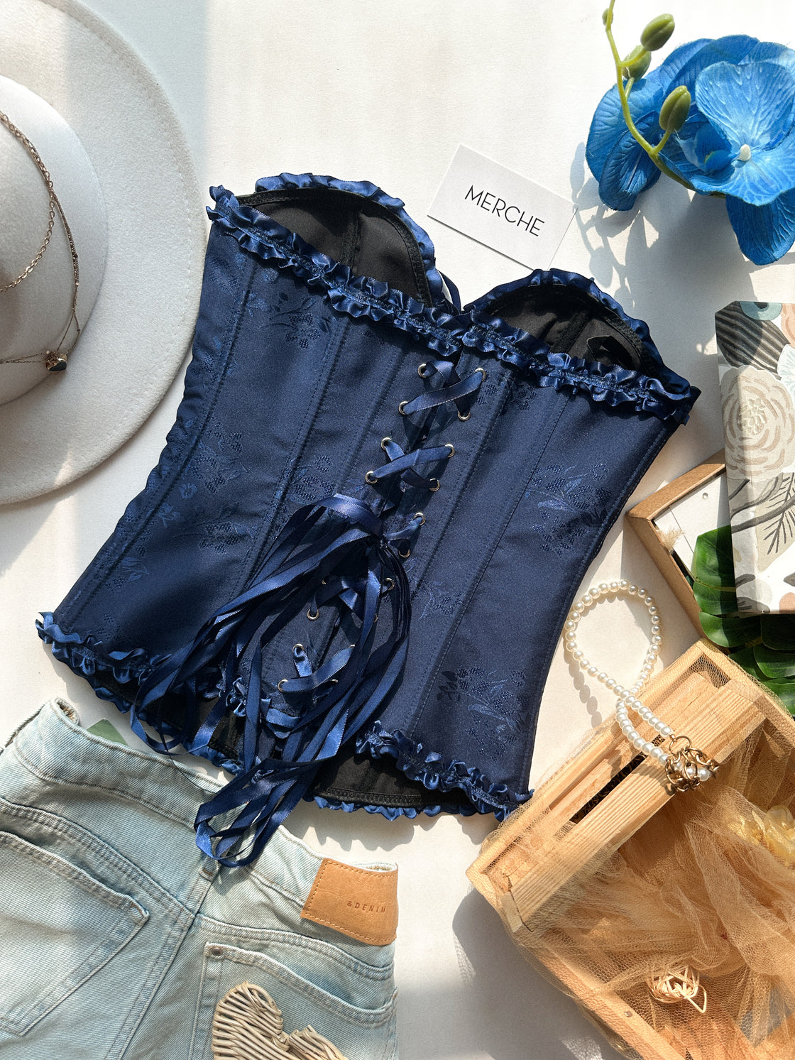 LOLA CALLED DEEP BLUE CORSET