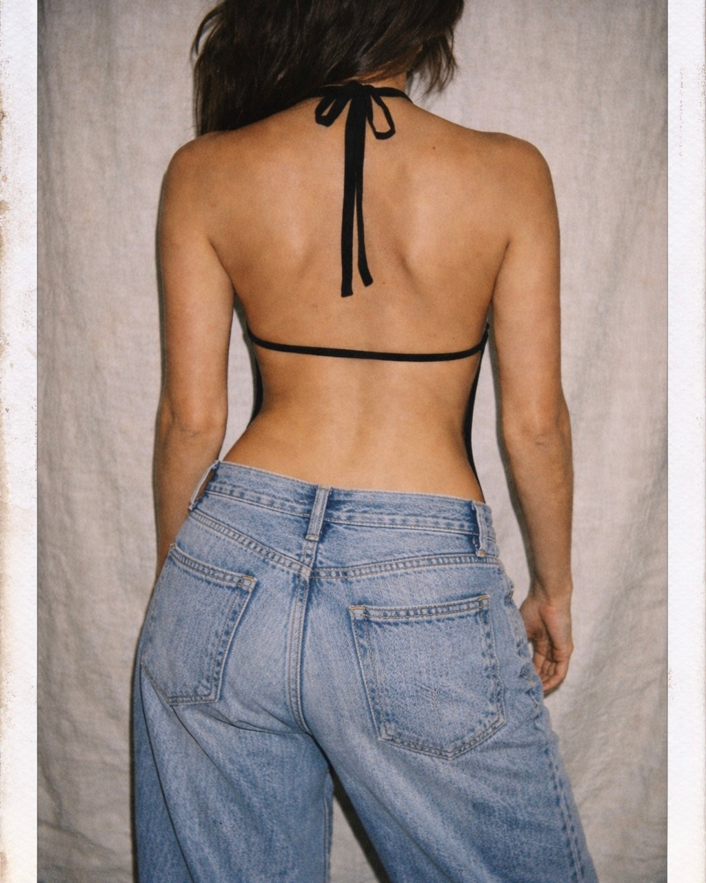 HERE SHE COMES METAL DETAIL BACKLESS BODYSUIT TOP