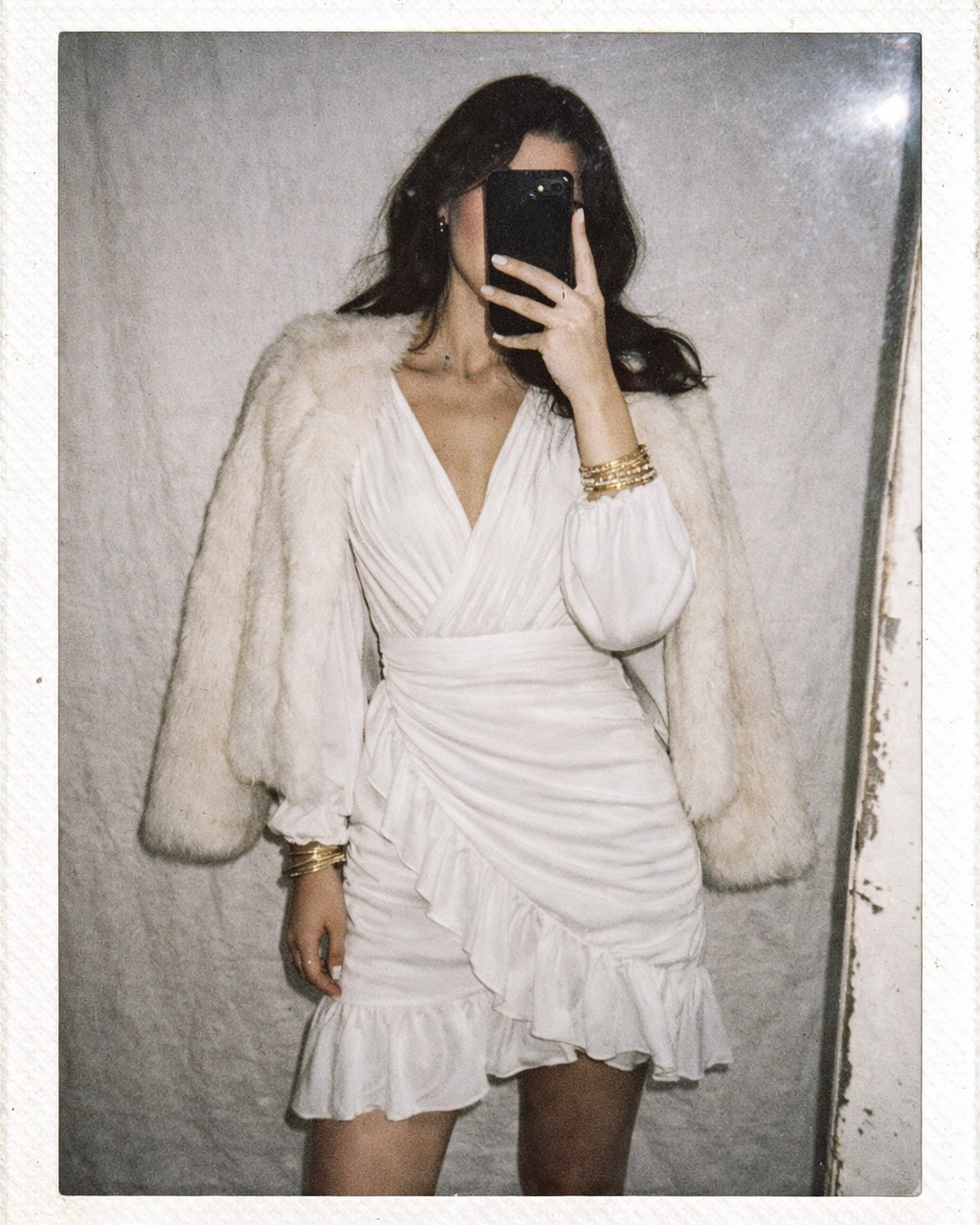 WHO IS SHE WHITE WRAP DRESS