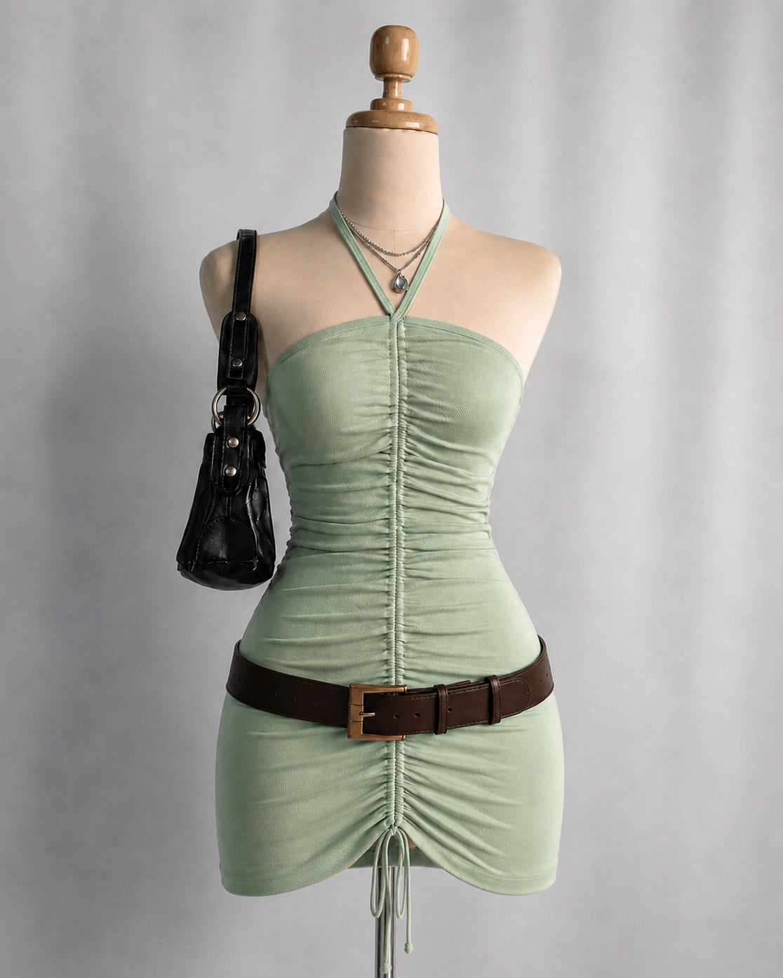 AMALFI CALLS DRAWSTRING SAGE BANDEAU DRESS