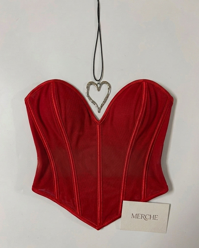 HOWDIE BABY FIRE RED SWEETHEART CORSET