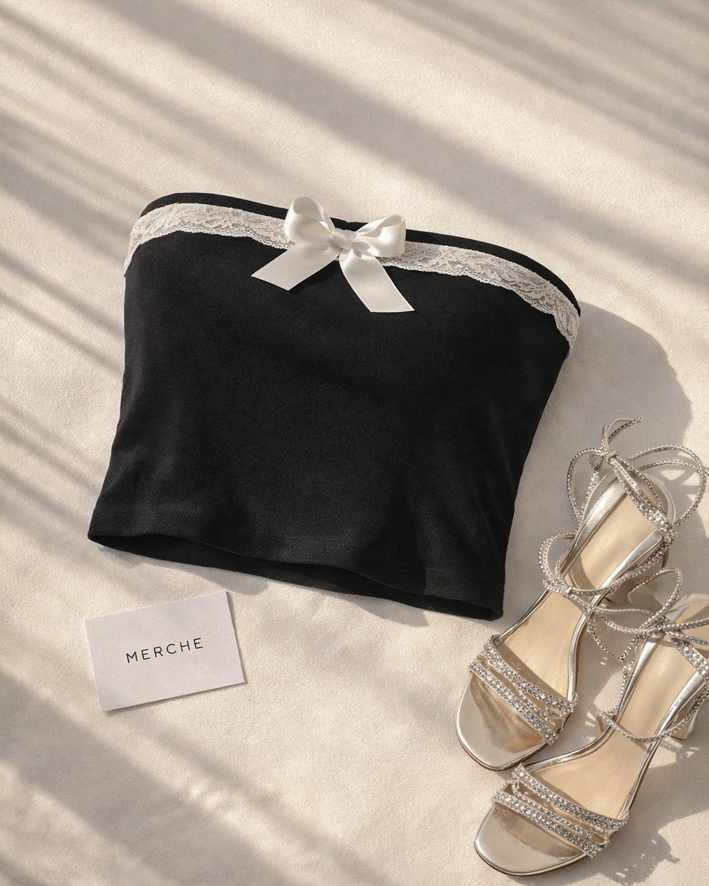 PRETTY LETHAL LACEY BLACK BANDEAU TOP