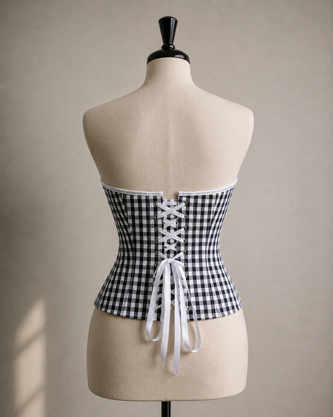 QUE COUNTRY SONGS CHECKS PADDED CORSET