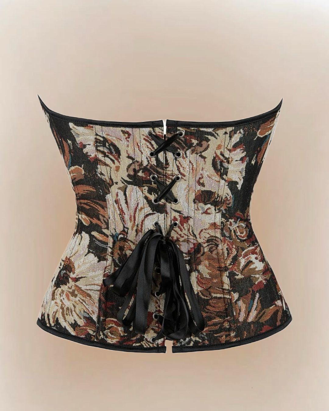 OWN ME BROWN JACQUARD CORSET