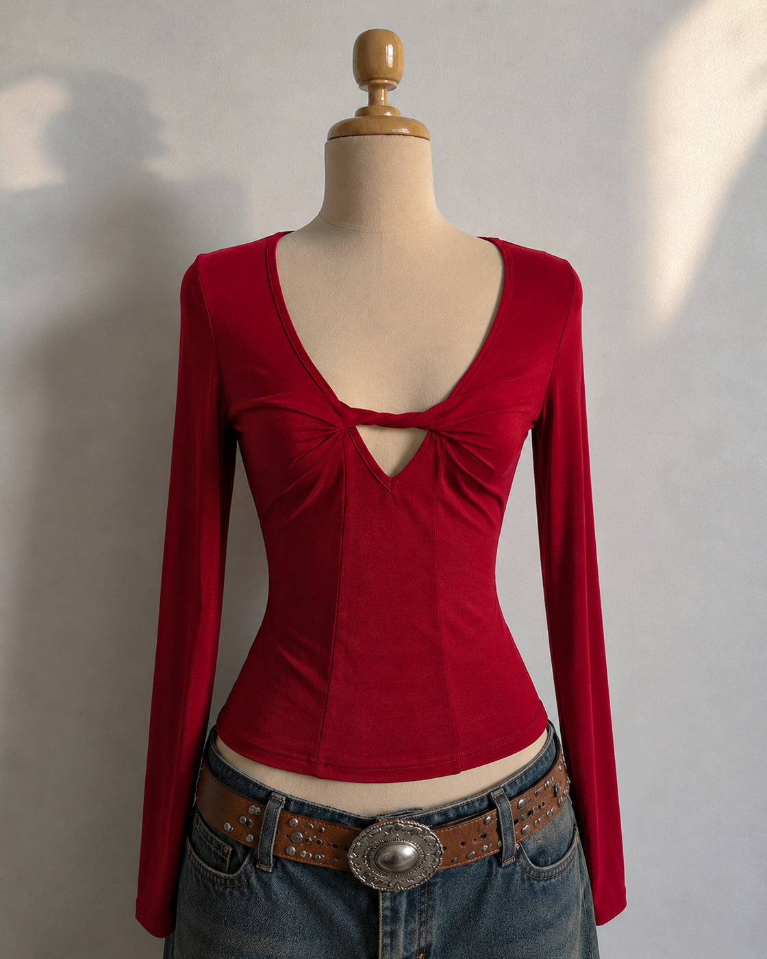 LEFT NO CRUMBS TWISTED RED TOP