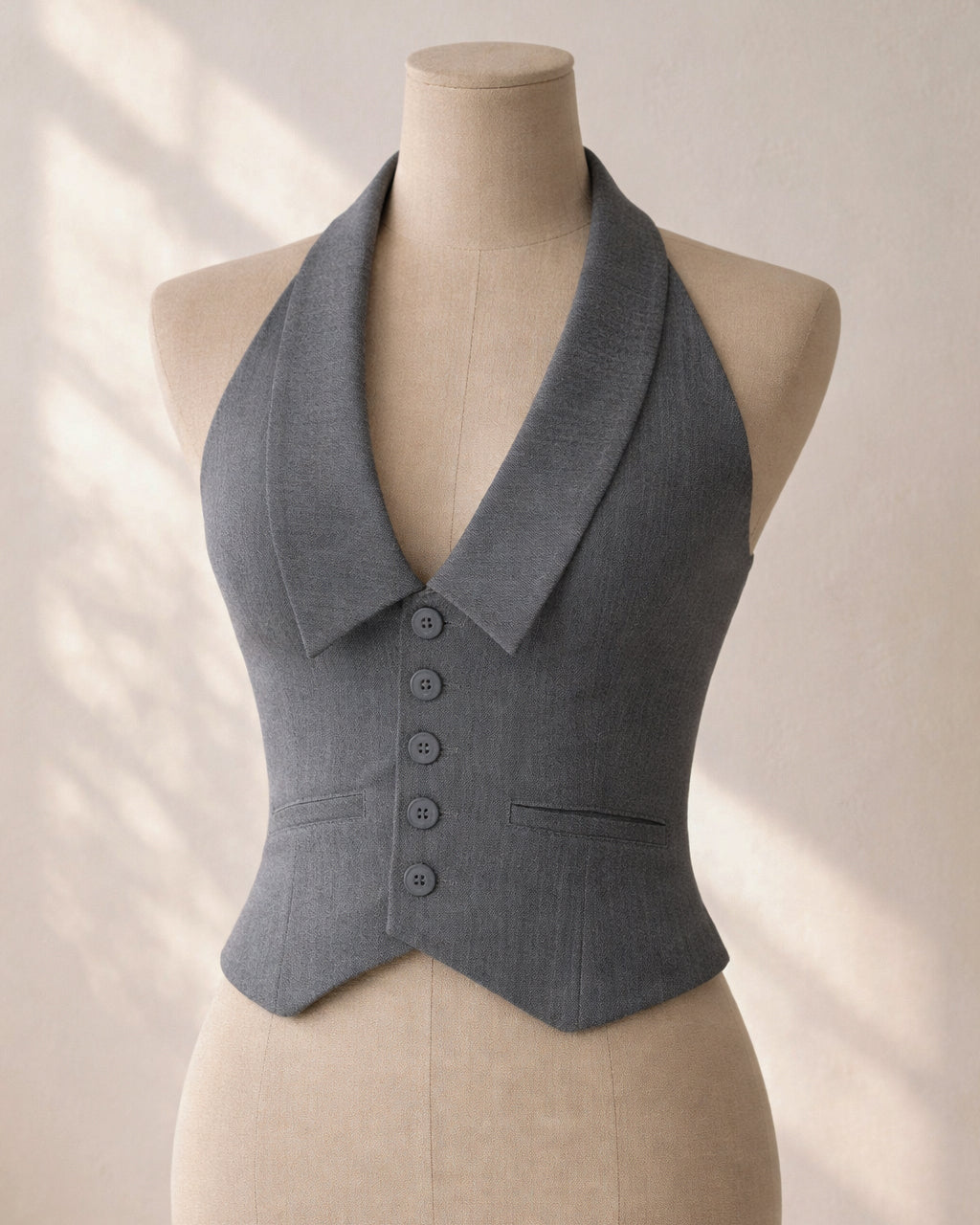 FAST LIFE OPEN-BACK GREY WAISTCOAT