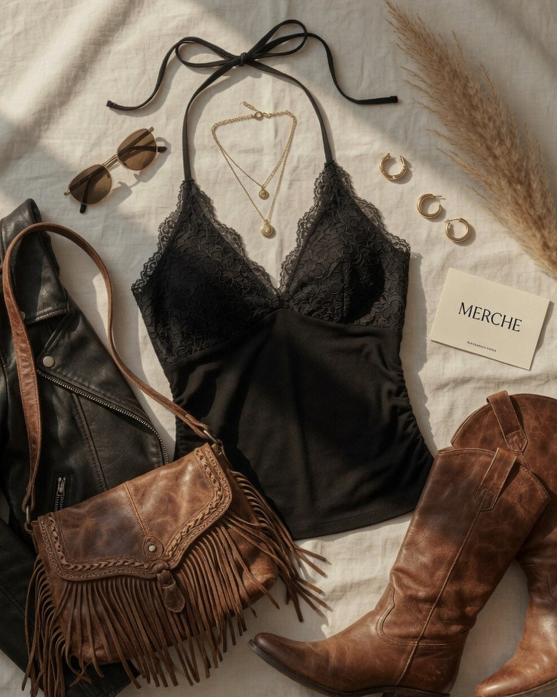 COLLEGE ROMANCE LACEY BLACK TOP