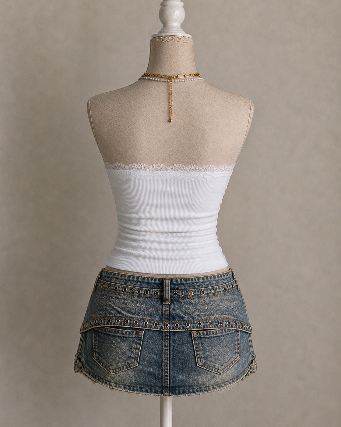 MEAN GIRLS WHITE LACEY BANDEAU TOP