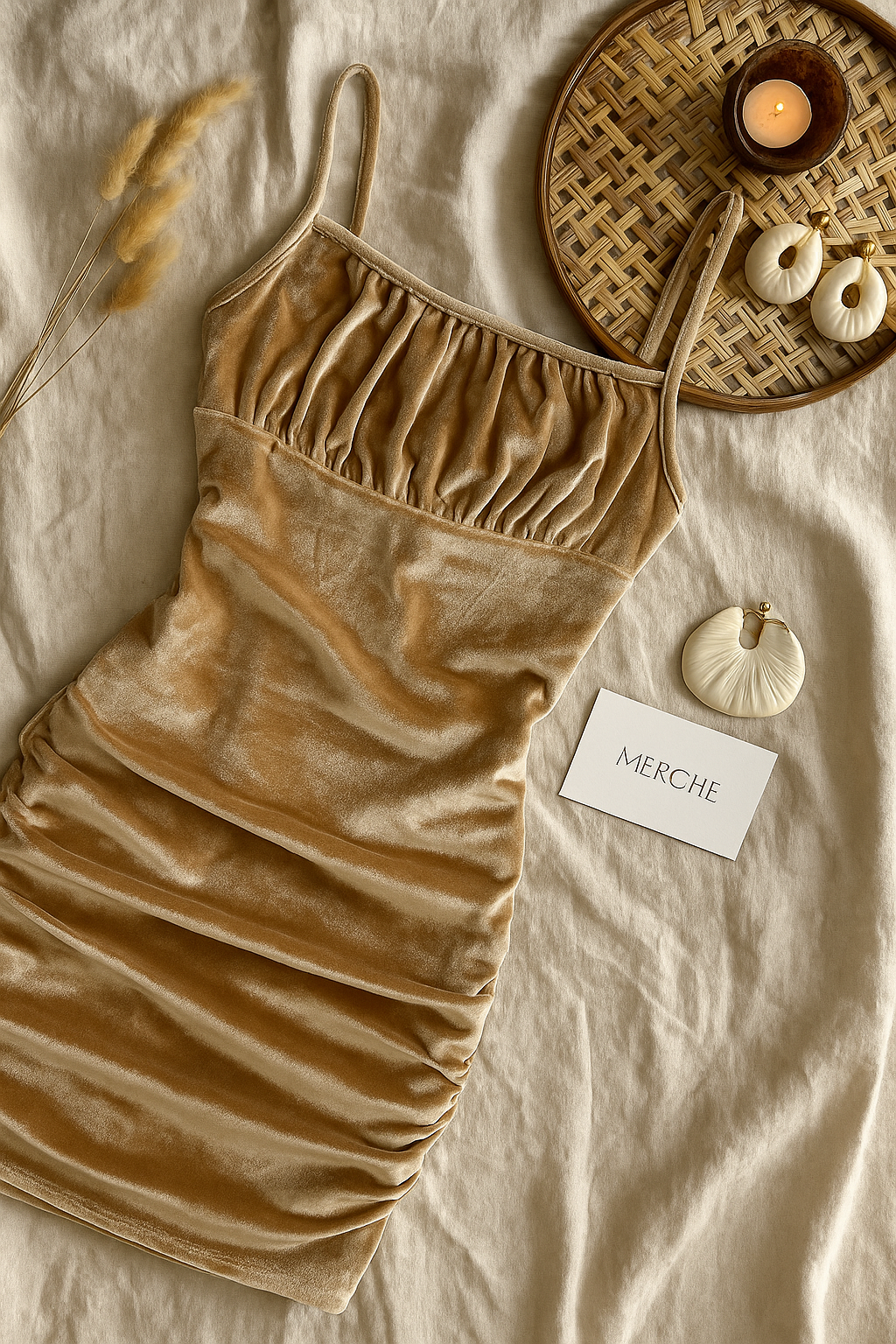 BEST NEWS VELOUR SLIP DRESS