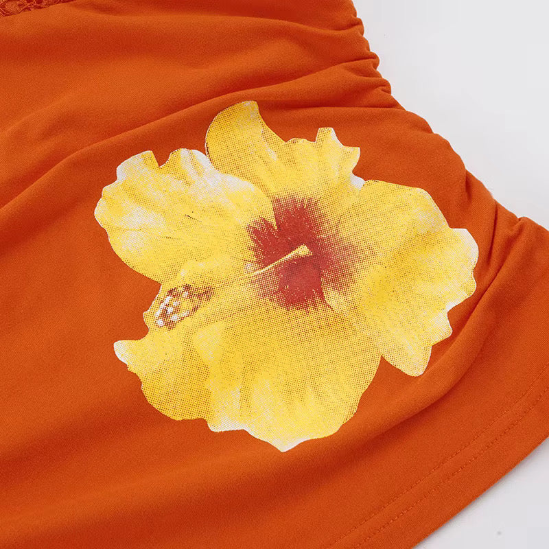 SUNBURN AND WAVES TANGERINE HALTERNECK TOP