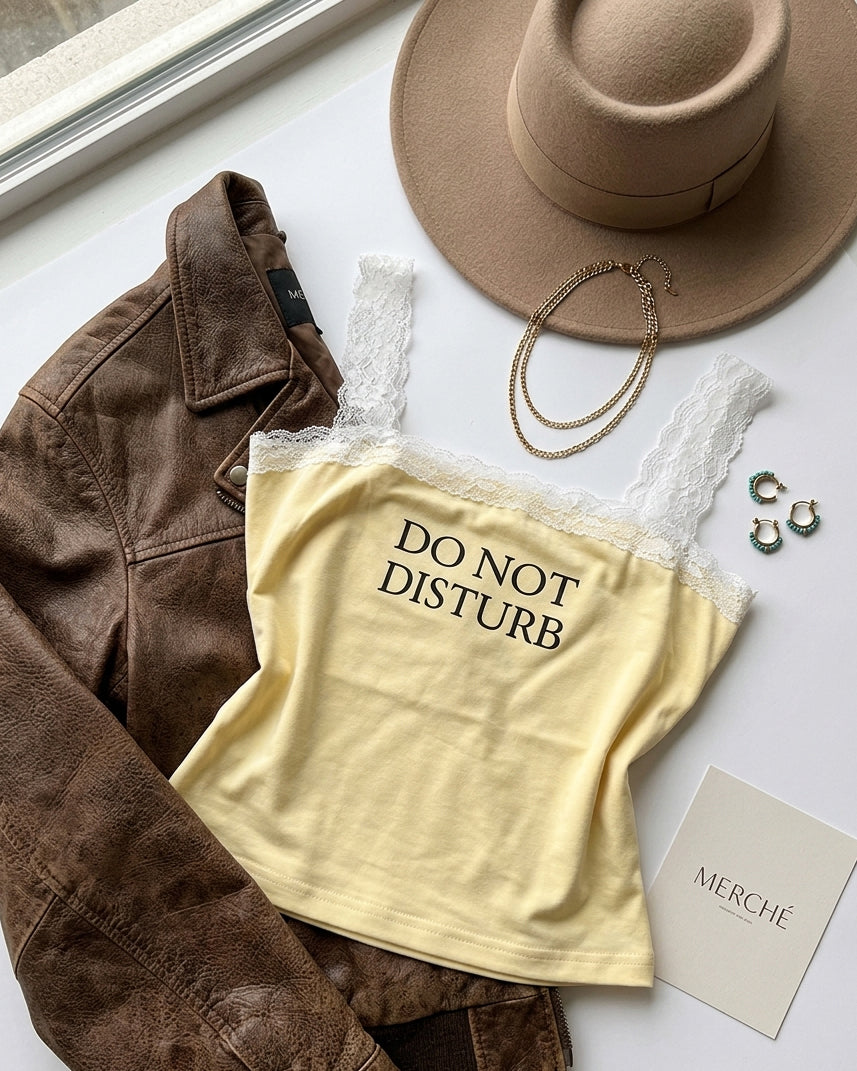 PERSONALITY CHALLENGES LEMON SLOGAN CAMI TOP