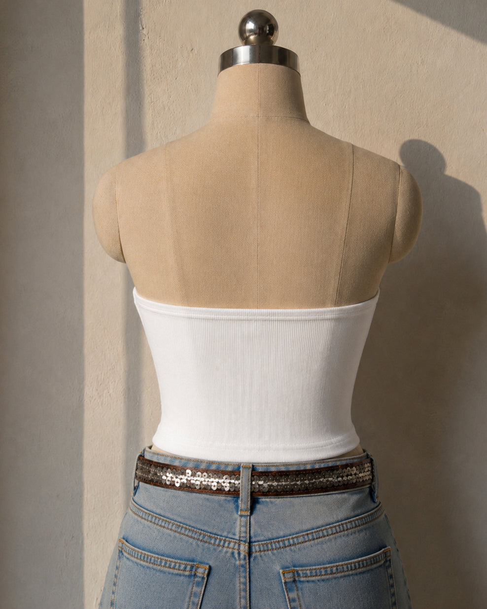 BITE ME THEN PADDED WHITE BANDEAU TOP