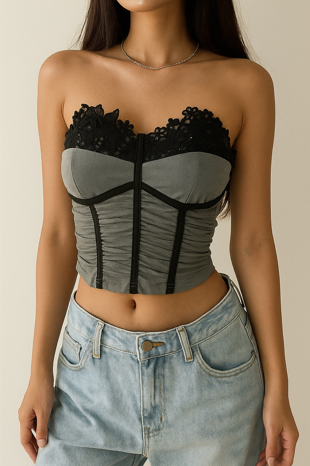 SPIRIT SPEAKS LUXE MESH LACE BANDEAU TOP
