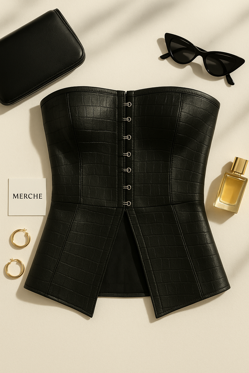 THE MESSY ONE FAUX LEATHER BANDEAU TOP