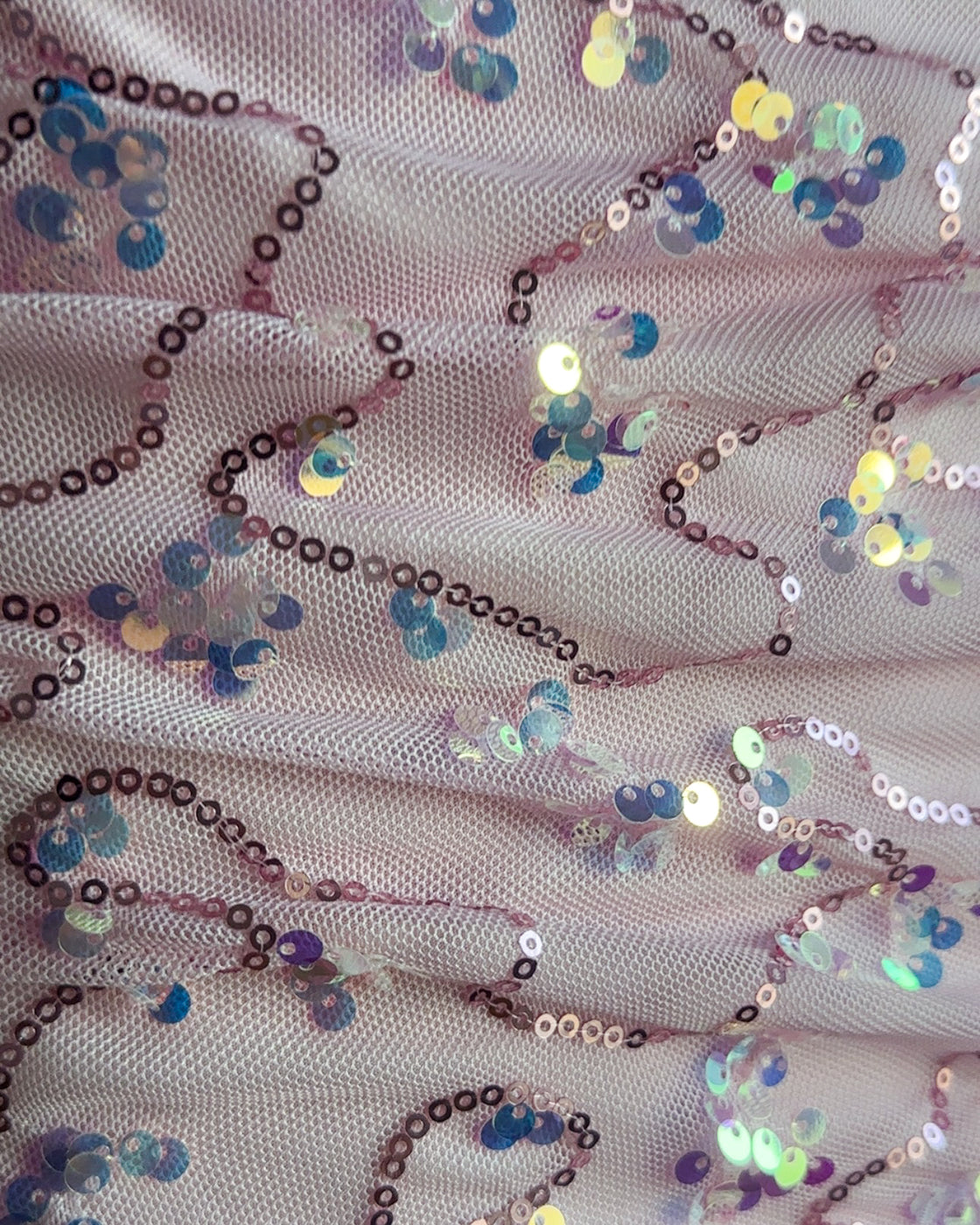 SIREN SEASON SEQUIN EMBELLISHED PINK RUCHED SKIRT