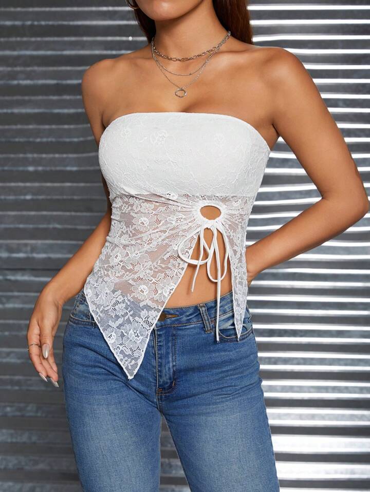 BRAZIL CALLING LACE BANDEAU TOP