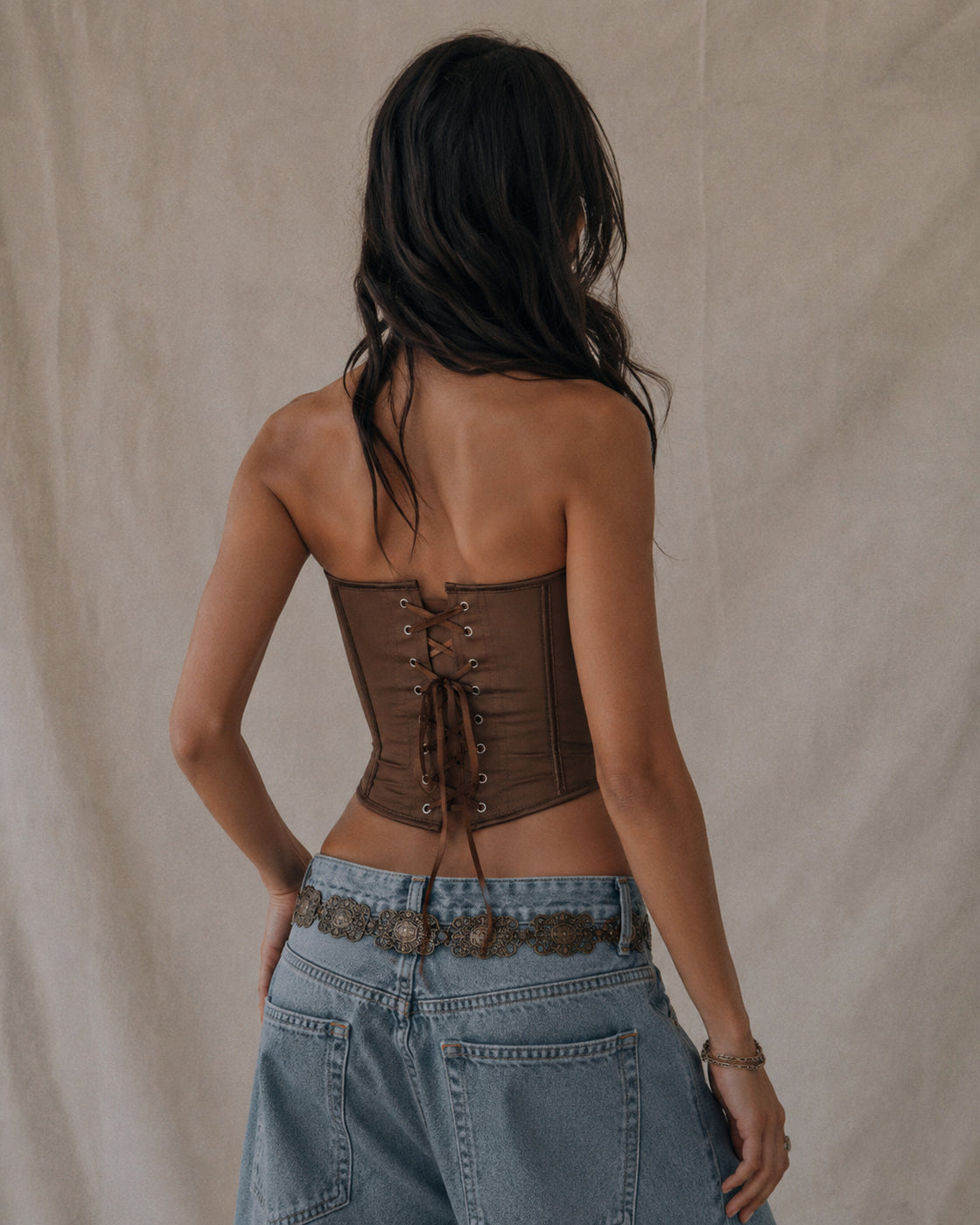 BRAT ENERGY BONING BROWN CORSET