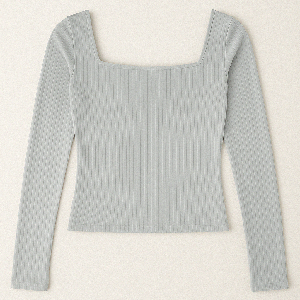YOU OVER ANYTHING KNITTED GREY TOP