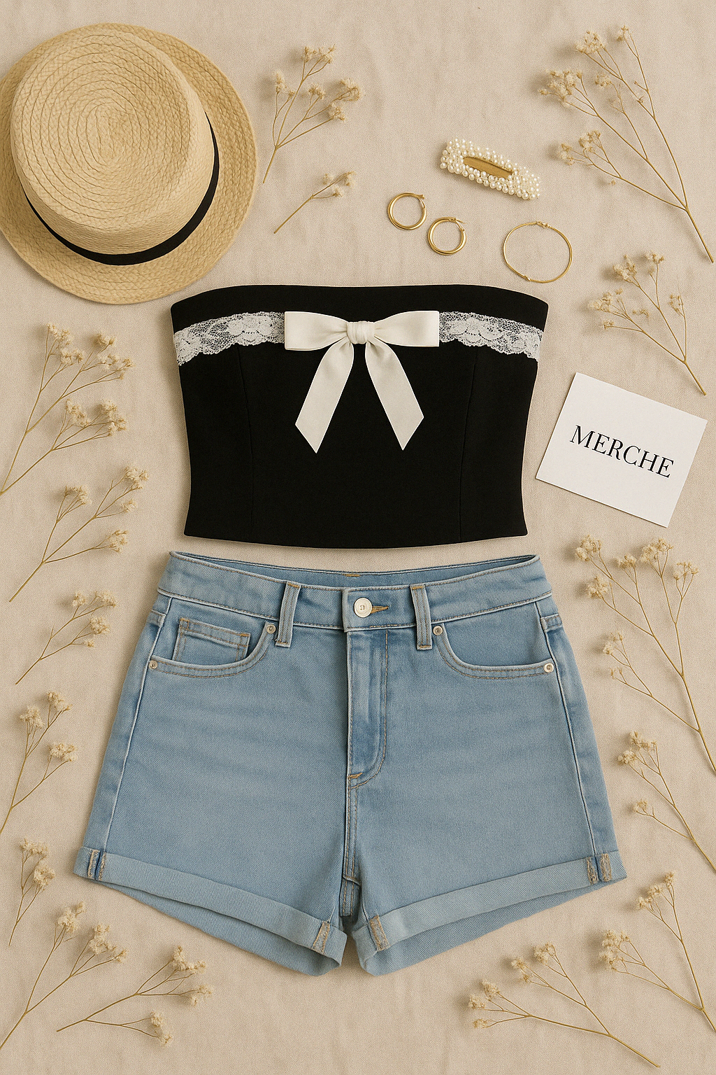 SAYING GOODBYE BLACK LACEY BANDEAU TOP
