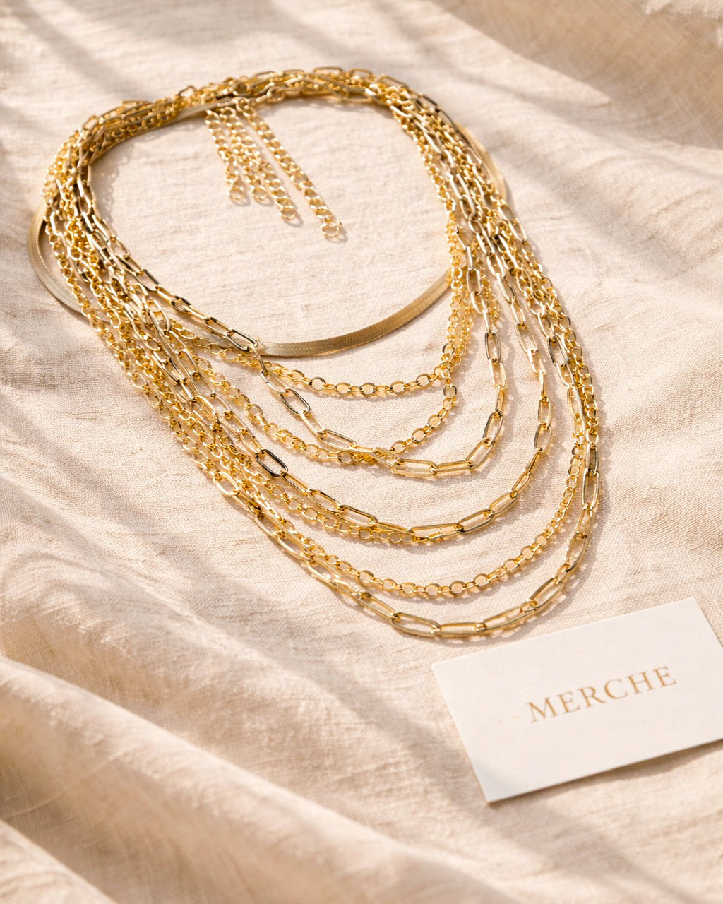 ONLY LOVE MULTILAYER CHAINS NECKLACE